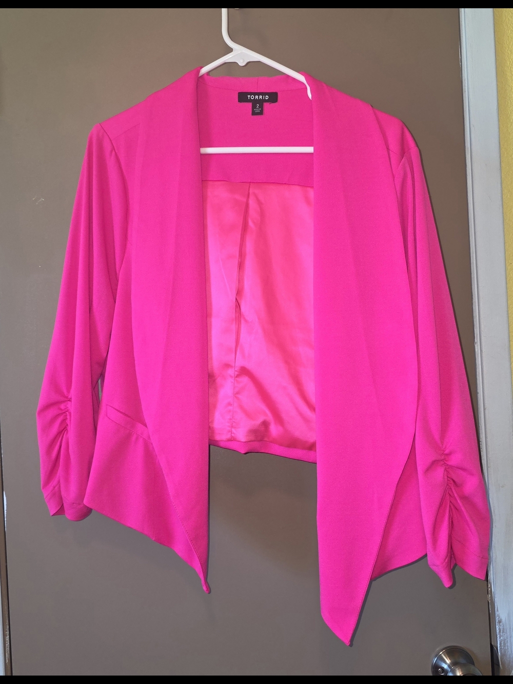 torrid Bright Pink Open-Front Draped Blazer